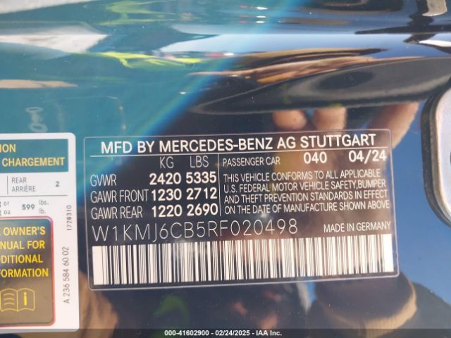 W1KMJ6CB5RF020498 Mercedes-Benz Amg Cle 53