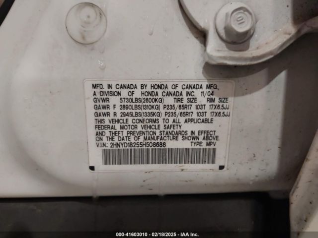 2005 ACURA MDX 2HNYD18255H508688 Photo 8