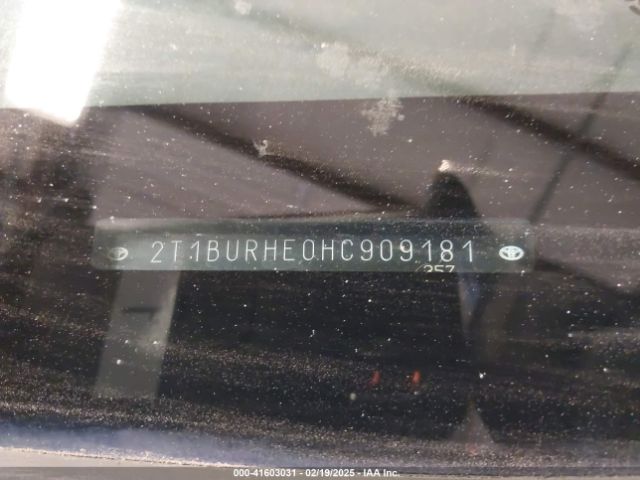 2T1BURHE0HC909181 Toyota COROLLA L