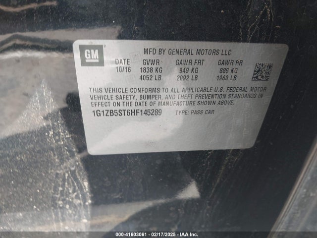 1G1ZB5ST6HF145289 Chevrolet MALIBU LS