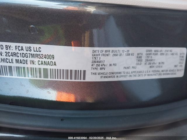 2C4RC1DG7MR524009 Chrysler Voyager Lxi