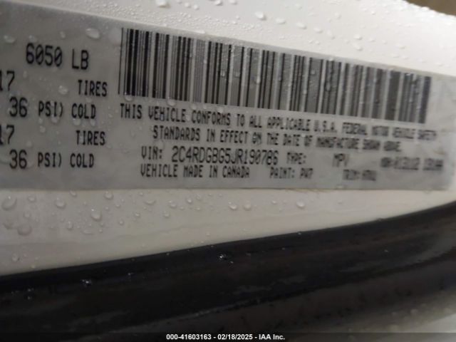 2C4RDGBG5JR190786 Dodge Grand Caravan Se