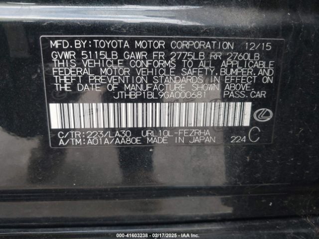 2016 LEXUS GS F JTHBP1BL9GA000681 Photo 8