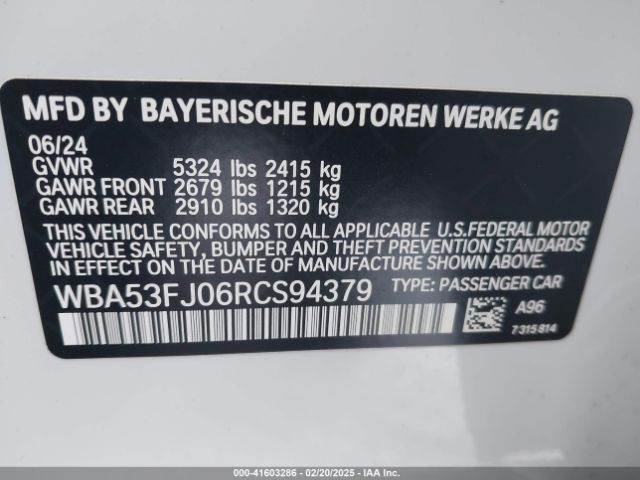 WBA53FJ06RCS94379 BMW 530 I Xdrive