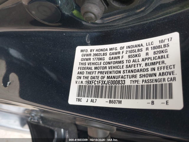 19XFC1F3XJE000833 Honda Civic Ex-t