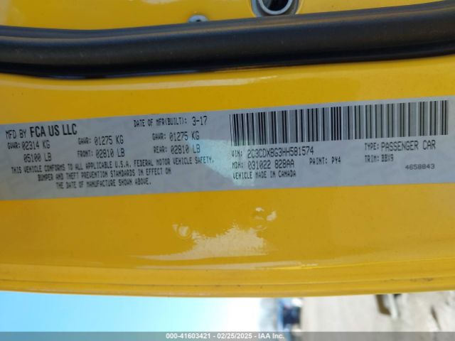 2C3CDXBG3HH581574 Dodge Charger Se Rwd