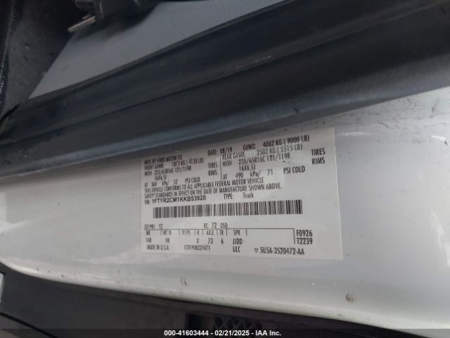 1FTYR2CM1KKB53920 Ford 2019