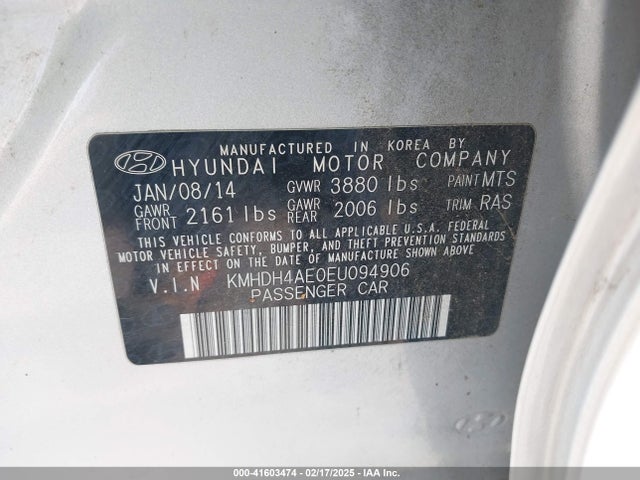 Hyundai ELANTRA SE 2014 KMHDH4AE0EU094906 Image 9