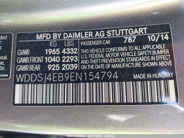 Mercedes-Benz CLA 250 2014 WDDSJ4EB9EN154794 Image 9