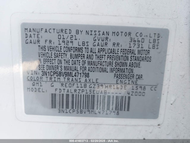 Nissan Kicks S Xtronic Cvt 2021 3N1CP5BV9ML471798 Image 9