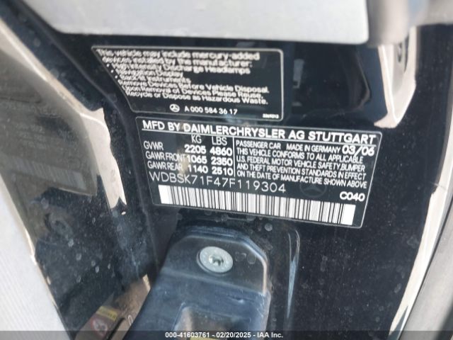 2007 MERCEDES-BENZ SL 550 WDBSK71F47F119304 Photo 8