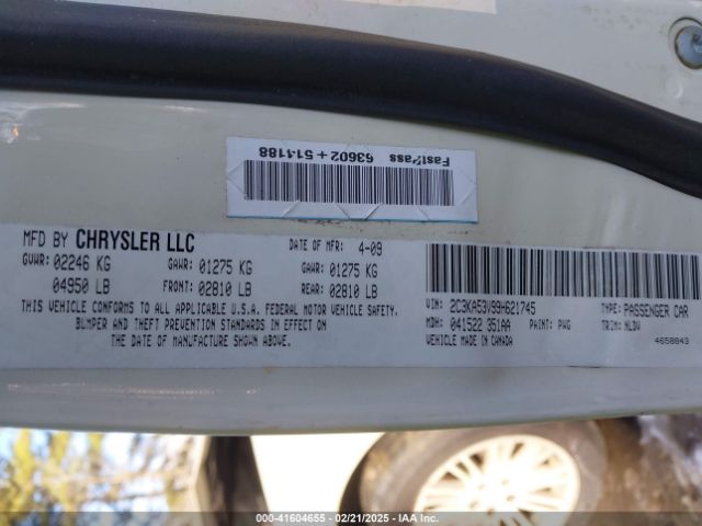 2009 CHRYSLER 300 2C3KA53V99H621745 Photo 8