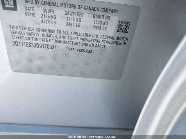 2G1115S33G9170321 Chevrolet Impala 2lt