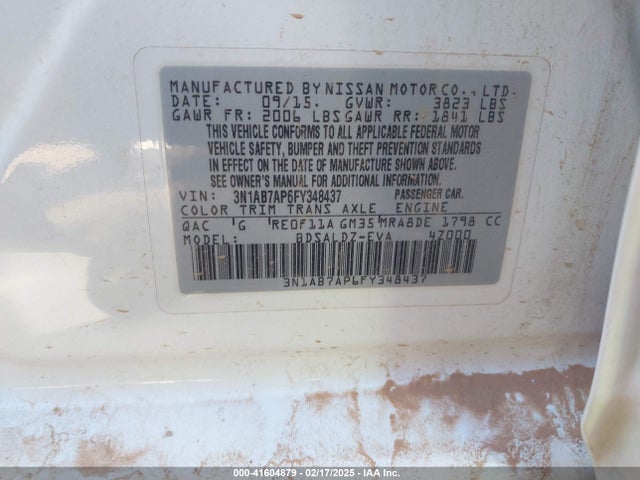 Nissan SENTRA SV 2015 3N1AB7AP6FY348437 Image 9
