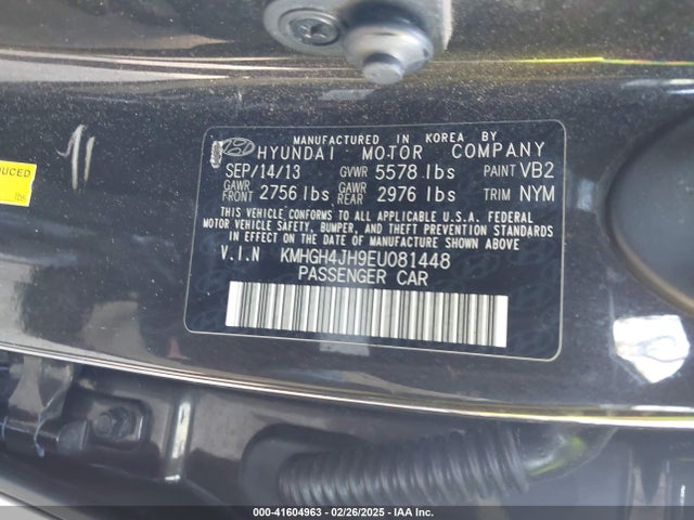 KMHGH4JH9EU081448 Hyundai Equus Ultimate