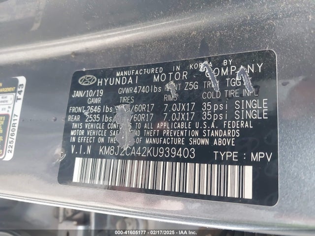Hyundai TUCSON SE 2019 KM8J2CA42KU939403 Image 9