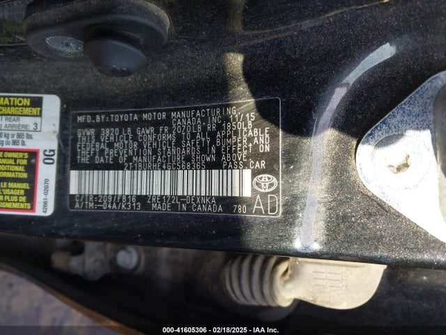 2T1BURHE4GC568365 Toyota COROLLA LE