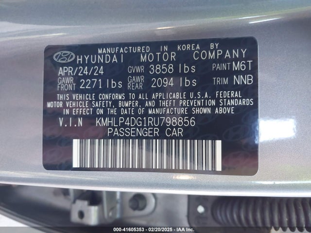 KMHLP4DG1RU798856 Hyundai Elantra Limited