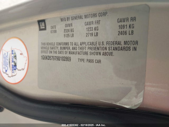 2009 CADILLAC DTS 1G6KD57979U102869 Photo 8