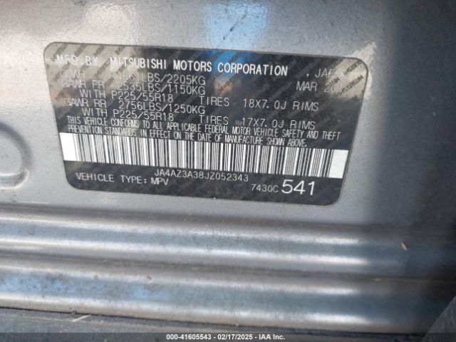 2018 MITSUBISHI OUTLANDER JA4AZ3A38JZ052343 Photo 8