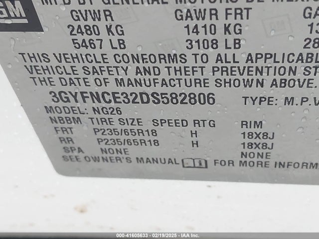 2013 CADILLAC SRX 3GYFNCE32DS582806 Photo 8
