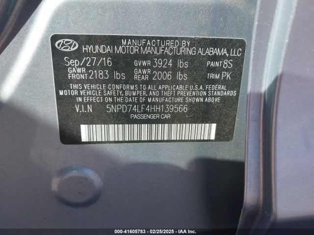 Hyundai ELANTRA SE 2017 5NPD74LF4HH139566 Image 9