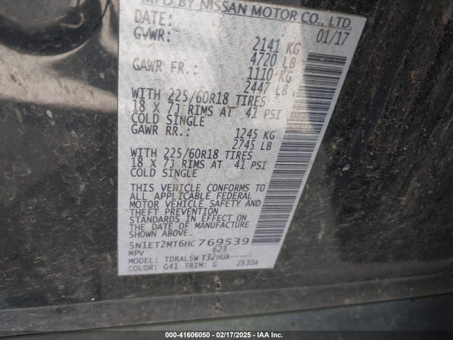 5N1ET2MT6HC769539 Nissan Rogue