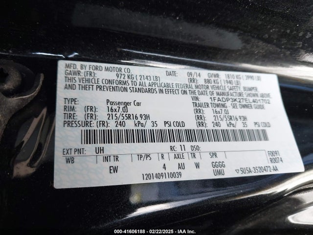 Ford FOCUS SE 2014 1FADP3K27EL401702 Image 9