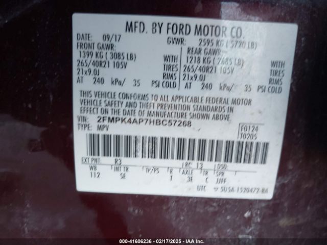 2FMPK4AP7HBC57268 Ford EDGE SPORT