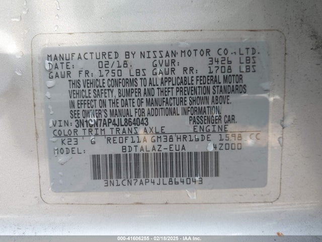 Nissan Versa 1.6 S+ 2018 3N1CN7AP4JL864043 Image 9