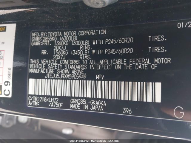 JTEJU5JRXM5905949 Toyota 4runner Nightshade Special Edition