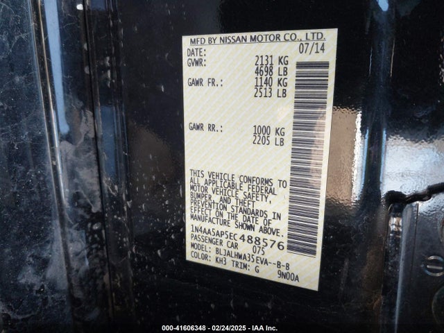 Nissan Maxima 3.5 Sv 2014 1N4AA5AP5EC488576 Image 9