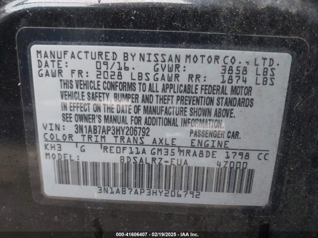 Nissan SENTRA SR 2017 3N1AB7AP3HY206792 Image 9