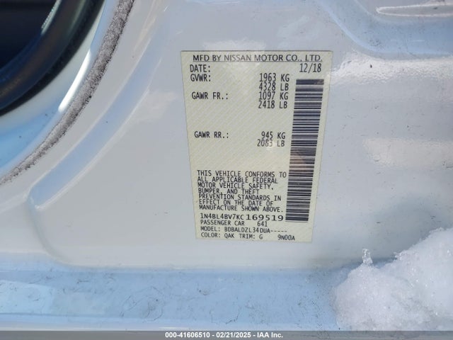 Nissan Altima 2.5 S 2019 1N4BL4BV7KC169519 Image 9