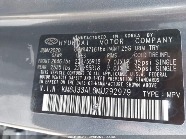 KM8J33AL8MU292979 Hyundai Tucson Ultimate