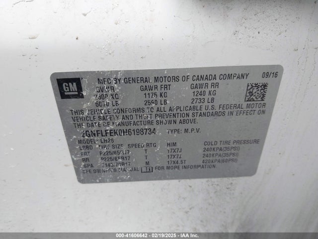 Chevrolet EQUINOX LT 2017 2GNFLFEK0H6198734 Image 9