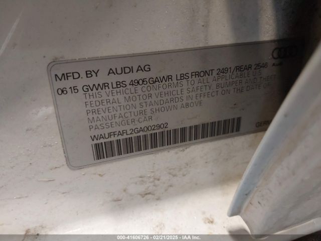 WAUFFAFL2GA002902 Audi A4 2.0t Premium
