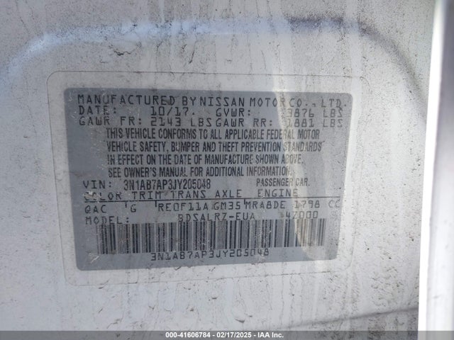 3N1AB7AP3JY205048 Nissan SENTRA SR