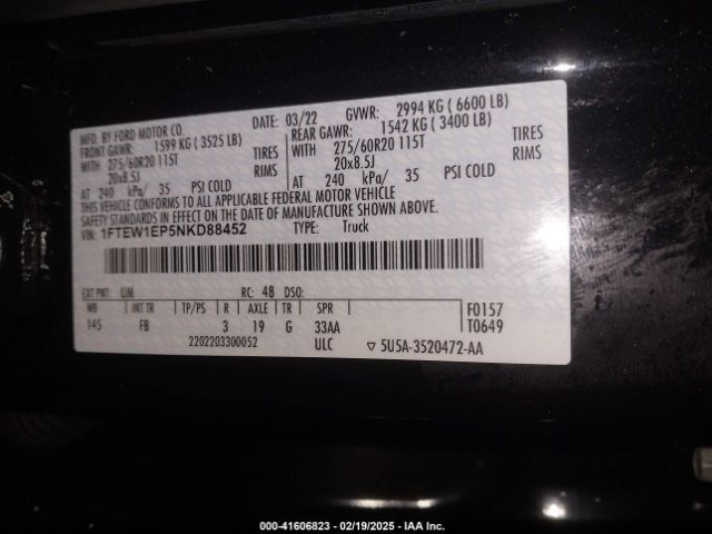 2022 FORD F-150 1FTEW1EP5NKD88452 Photo 8