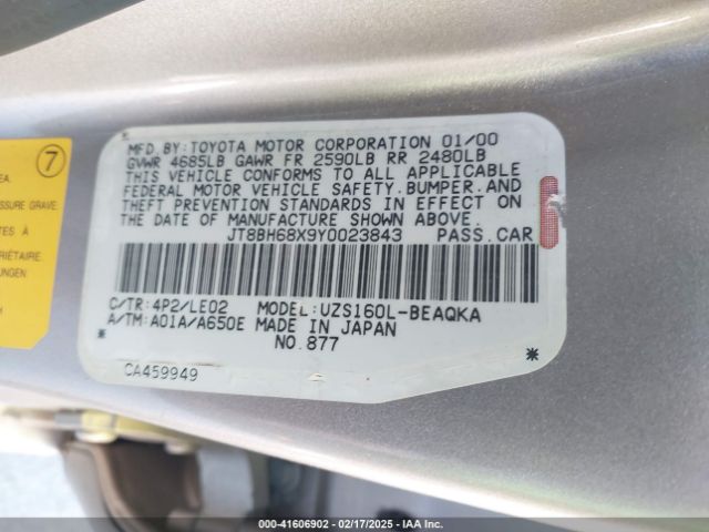 2000 LEXUS GS 400 JT8BH68X9Y0023843 Photo 8