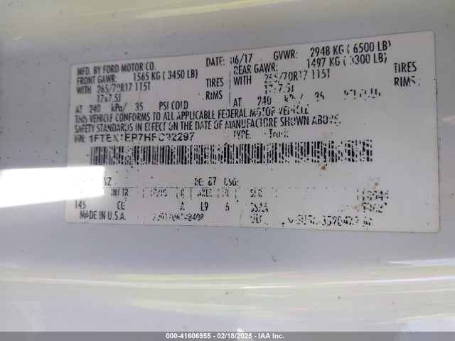 Ford F-150 Xl 2017 1FTEX1EP7HFC92297 Image 9