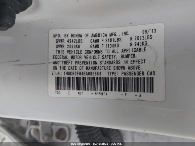 1HGCR3F84EA003553 Honda Accord Ex-l V-6