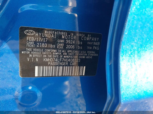 Hyundai ELANTRA SE 2017 KMHD74LF7HU408323 Image 9