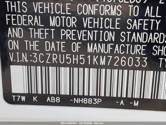 3CZRU5H51KM726033 Honda HR-V EX