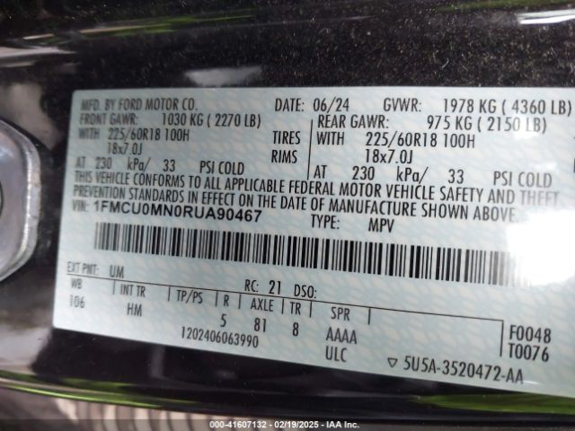 1FMCU0MN0RUA90467 Ford Escape St-line