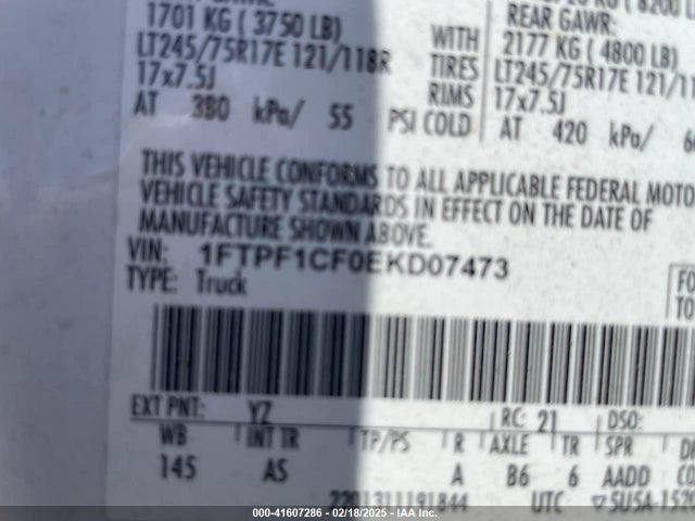 Ford F-150 Xl 2014 1FTPF1CF0EKD07473 Image 9