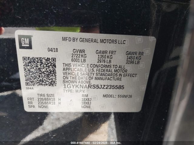 1GYKNARS5JZ235585 Cadillac Xt5 Standard