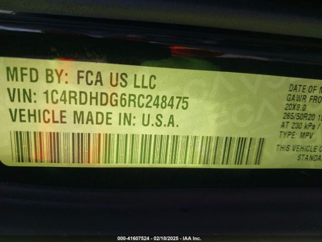 1C4RDHDG6RC248475 Dodge Durango Gt Rwd