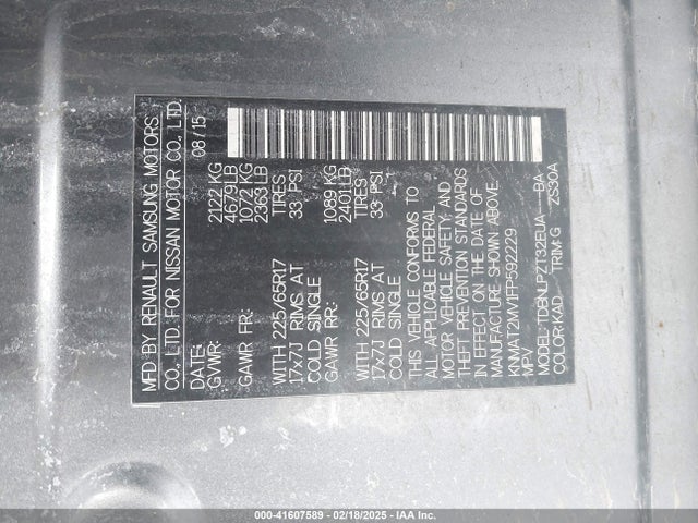 Nissan ROGUE S 2015 KNMAT2MV1FP592229 Image 9