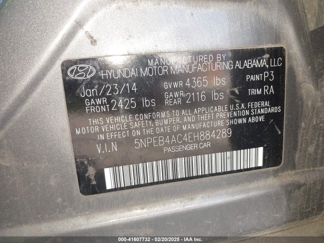 Hyundai SONATA GLS 2014 5NPEB4AC4EH884289 Image 9